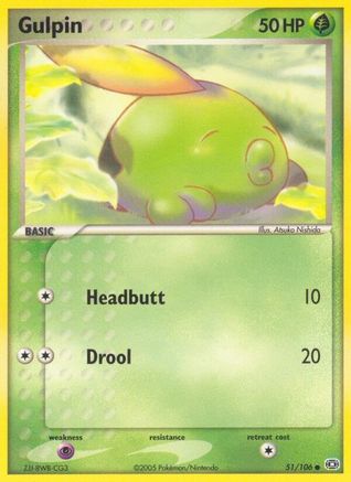 Gulpin 051  - Reverse Holofoil Emerald - Common