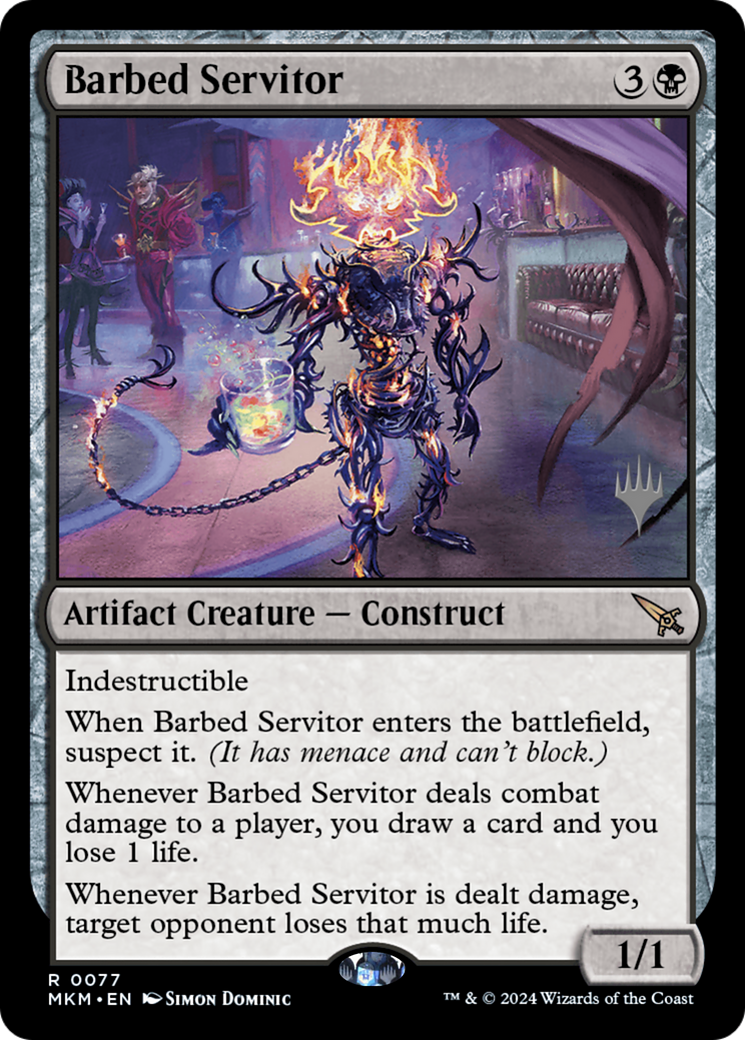 Barbed Servitor (PPMKM-077)  Foil - Murders at Karlov Manor Promos