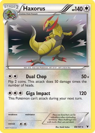 Haxorus 088  - Reverse Holofoil Noble Victories - Holo Rare