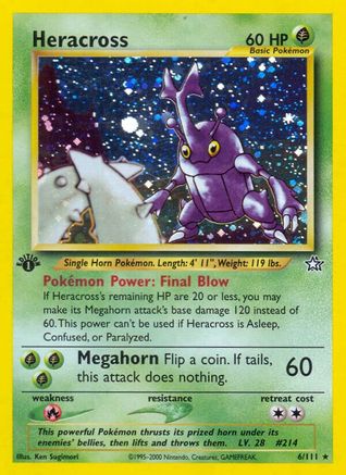 Heracross 006/111  - Unlimited Holofoil Neo Genesis - Holo Rare