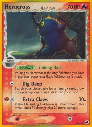Heracross (Delta Species) 003/101  - Reverse Holofoil Dragon Frontiers - Holo Rare