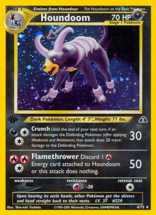 Houndoom (4) 004/75  - 1st Edition Holofoil Neo Discovery - Holo Rare