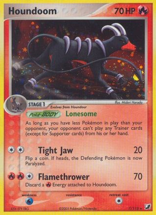 Houndoom 007  - Holofoil Unseen Forces - Holo Rare
