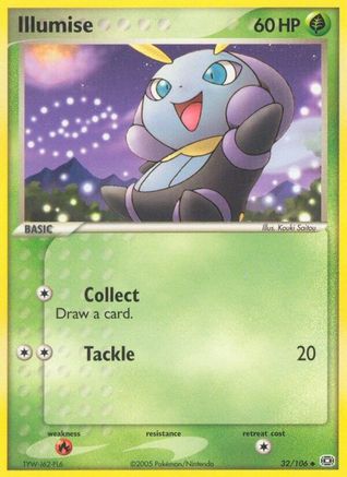 Illumise 032  - Reverse Holofoil Emerald - Uncommon