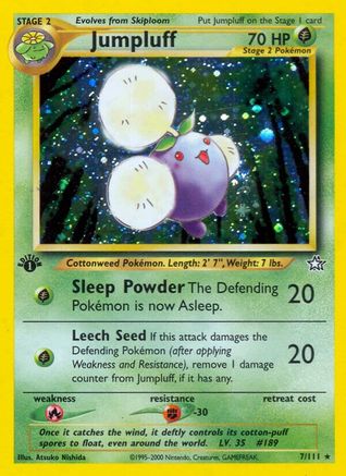 Jumpluff 007/111  - Unlimited Holofoil Neo Genesis - Holo Rare