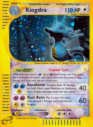 Kingdra (148) 148  - Holofoil Aquapolis - Secret Rare
