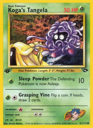 Koga's Tangela 081/132  - 1st Edition Gym Challenge - Common