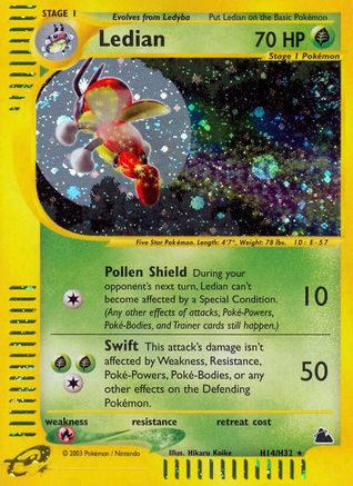 Ledian (H14) H14  - Holofoil Skyridge - Holo Rare