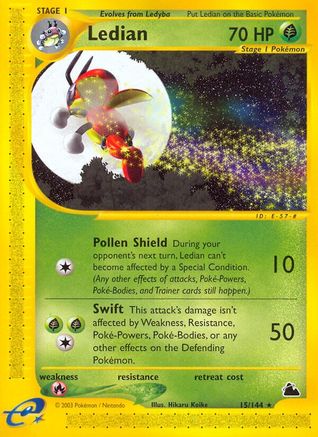 Ledian (15) 015  - Reverse Holofoil Skyridge - Rare