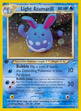 Light Azumarill 013/105  - 1st Edition Holofoil Neo Destiny - Holo Rare