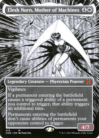 Elesh Norn, Mother of Machines (Borderless) (ONE-415)  Foil - Phyrexia: All Will Be One