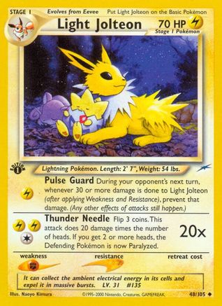 Light Jolteon 048/105  - Unlimited Neo Destiny - Uncommon