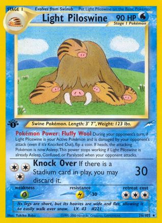 Light Piloswine 026  - 1st Edition Neo Destiny - Rare