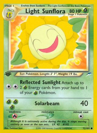 Light Sunflora 072/105  - 1st Edition Neo Destiny - Common