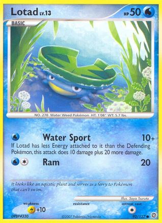 Lotad 092/132  - Reverse Holofoil Secret Wonders - Common