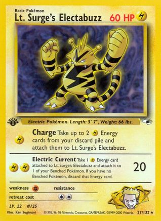 Lt. Surge's Electabuzz (27) 027/132  - 1st Edition Gym Heroes - Rare
