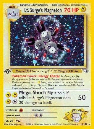 Lt. Surge's Magneton 008/132  - 1st Edition Holofoil Gym Heroes - Holo Rare