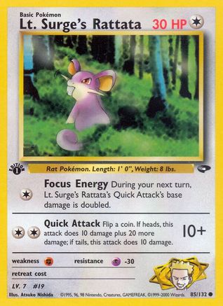 Lt. Surge's Rattata 085/132  - 1st Edition Gym Challenge - Common