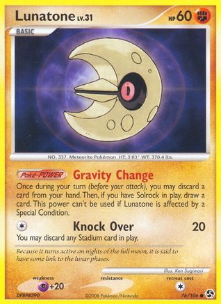 Lunatone 076  - Reverse Holofoil Great Encounters - Common