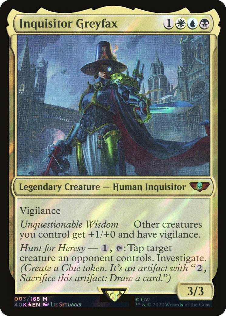 Inquisitor Greyfax (Surge Foil) (40K-003)  Foil - Warhammer 40,000 Commander