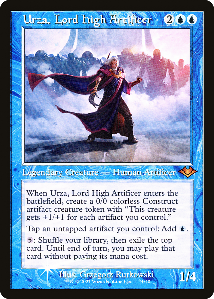 Urza, Lord High Artificer (Retro Frame) (MH1-011) - Modern Horizons 1 Timeshifts Etched Foil