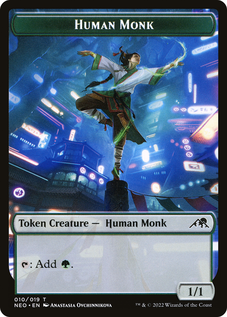 Human Monk Token (NEO-010) - Kamigawa: Neon Dynasty Tokens Foil