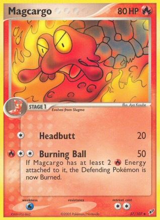 Magcargo 037/107  - Reverse Holofoil Deoxys - Uncommon