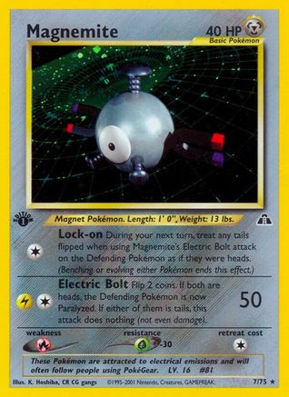 Magnemite (7) 007/75  - 1st Edition Holofoil Neo Discovery - Holo Rare