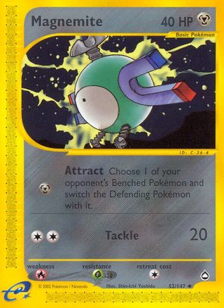 Magnemite (52) 052  - Reverse Holofoil Aquapolis - Uncommon