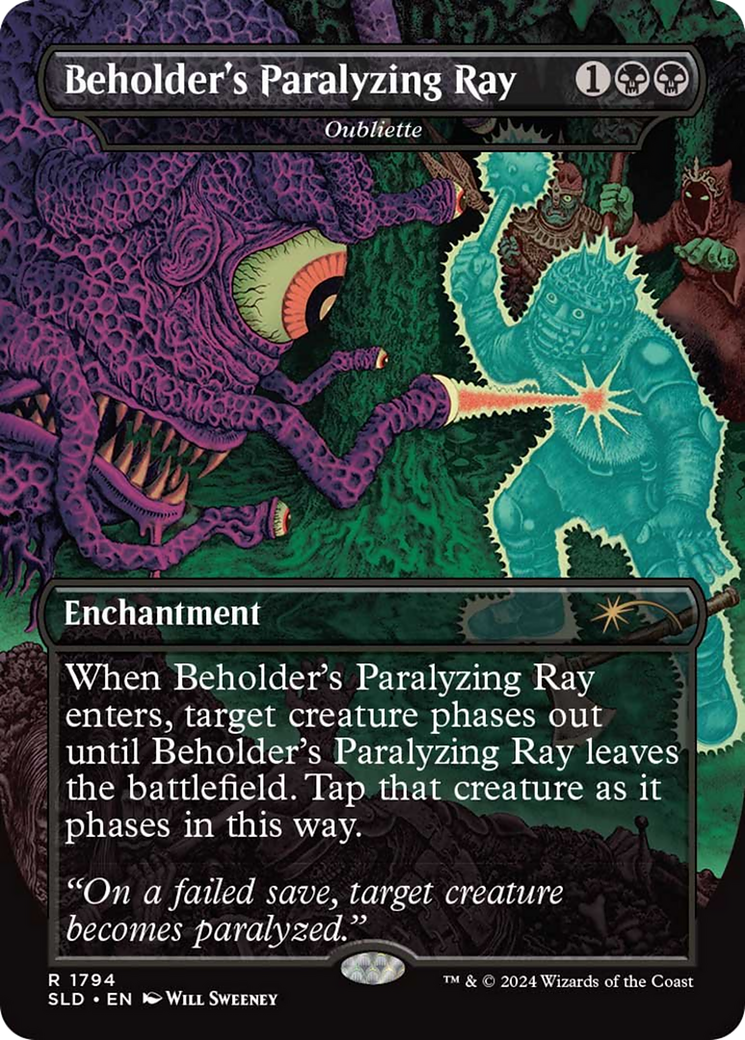 Beholder's Paralyzing Ray - Oubliette (SLD-1794)  - Secret Lair Drop / Beholder's Paralyzing Ray (Borderless)