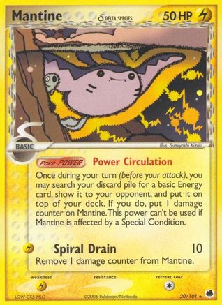 Mantine (Delta Species) 020/101  Dragon Frontiers - Rare