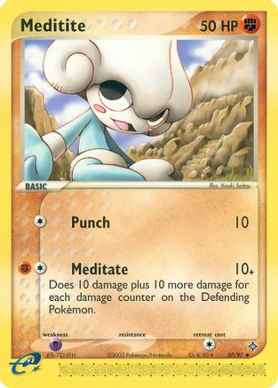 Meditite 037  - Reverse Holofoil Dragon - Uncommon