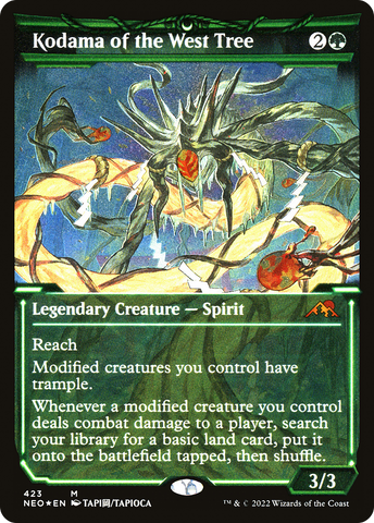 Kodama of the West Tree (NEO-423)  Etched Foil - Kamigawa: Neon Dynasty: (Showcase)