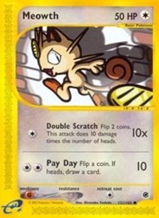 Meowth 121/165  - Reverse Holofoil Expedition - Common