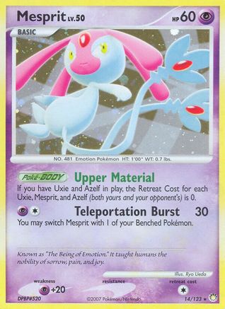 Mesprit 014/123  - Reverse Holofoil Mysterious Treasures - Holo Rare