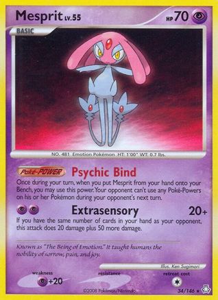 Mesprit 034  - Reverse Holofoil Legends Awakened - Rare