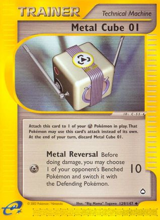 Metal Cube 01 129  - Reverse Holofoil Aquapolis - Uncommon