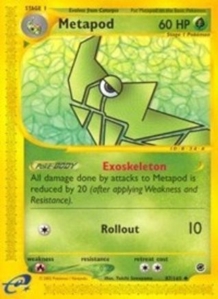 Metapod 087  - Reverse Holofoil Expedition - Uncommon