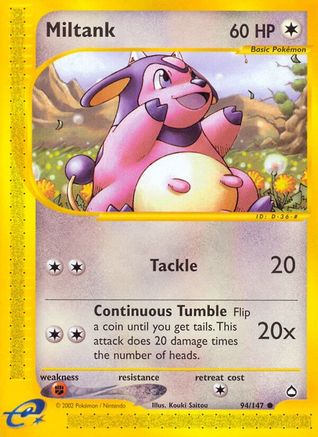 Miltank 094/147  - Reverse Holofoil Aquapolis - Common