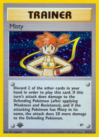 Misty (18) 018/132  - Unlimited Holofoil Gym Heroes - Holo Rare