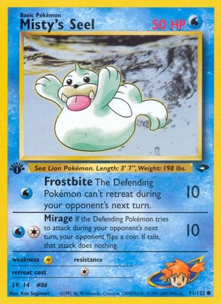Misty's Seel 091/132  - 1st Edition Gym Challenge - Common