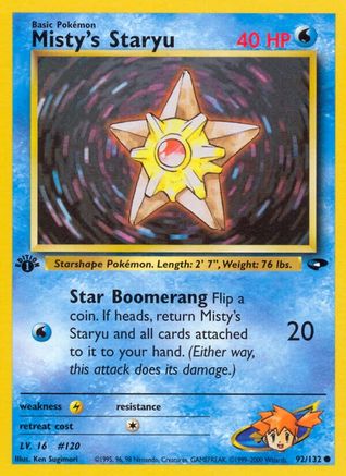 Misty's Staryu 092/132  - 1st Edition Gym Challenge - Common