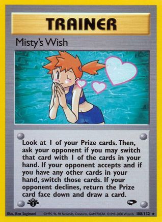 Misty's Wish 108/132  - 1st Edition Gym Challenge - Rare