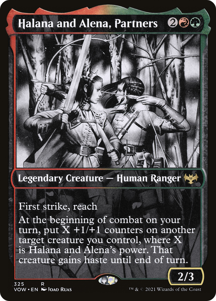Halana and Alena, Partners (Showcase) (VOW-325)  Foil - Innistrad: Crimson Vow: (Showcase)
