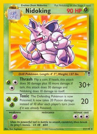 Nidoking 031  - Reverse Holofoil Legendary Collection - Rare