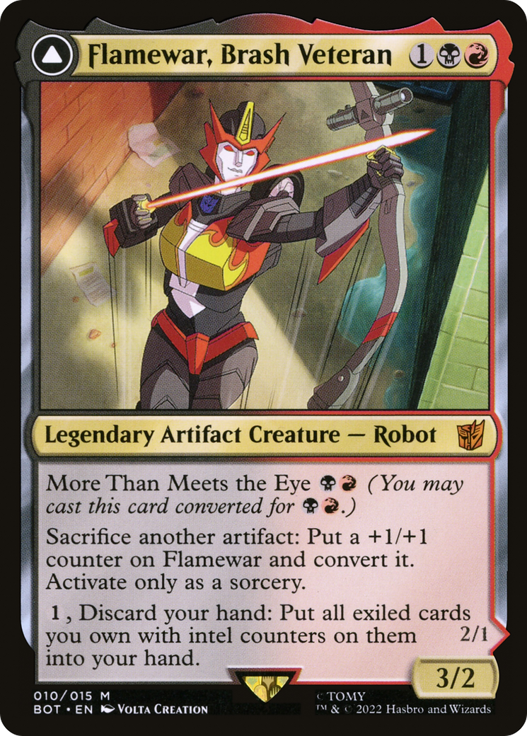 Flamewar, Brash Veteran (BOT-010)  - Transformers: (convertdfc)