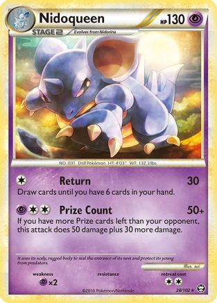 Nidoqueen 028  - Reverse Holofoil Triumphant - Rare