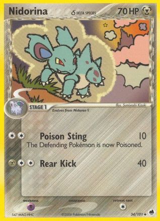Nidorina (Delta Species) 034/101  Dragon Frontiers - Uncommon