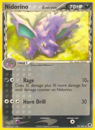 Nidorino (Delta Species) 035/101  - Reverse Holofoil Dragon Frontiers - Uncommon