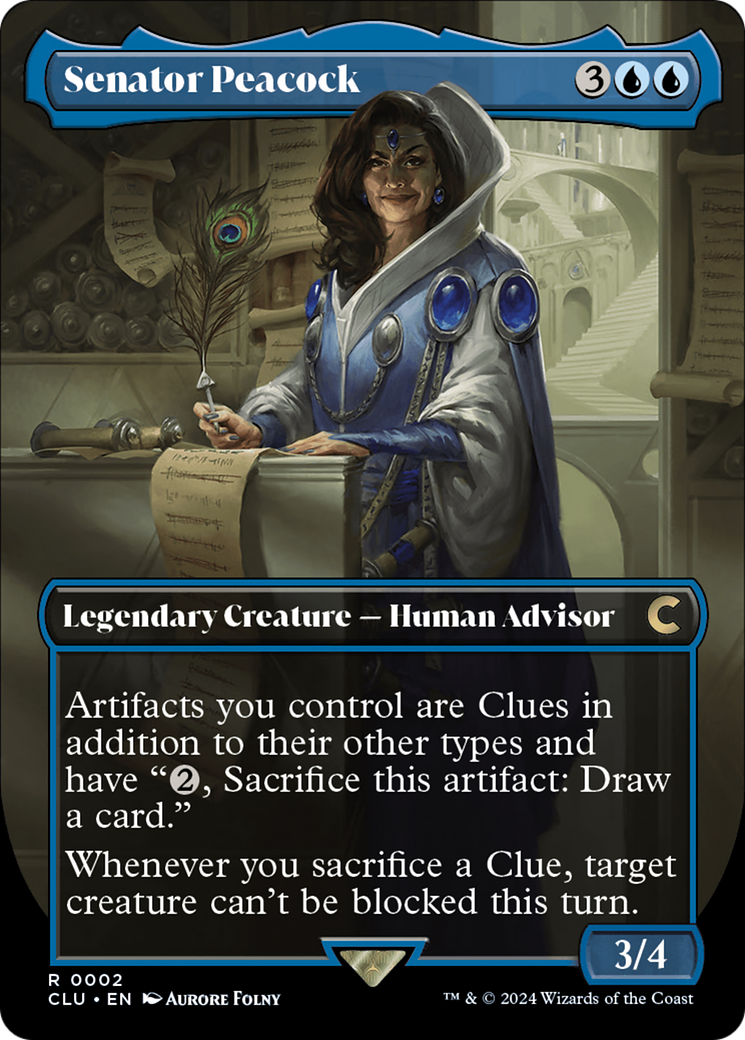 Senator Peacock (Borderless) (CLU-002)  - Ravnica: Clue Edition